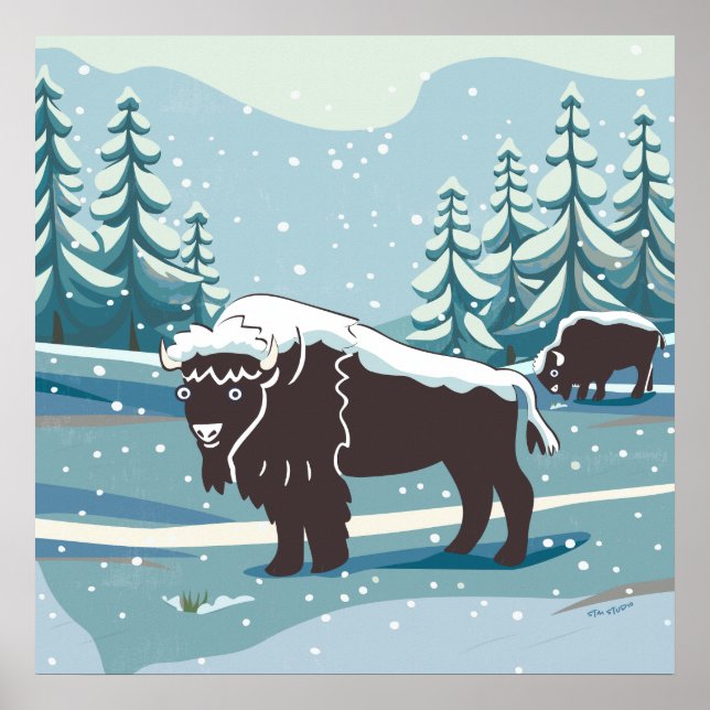 Bison Art Poster (Frente)