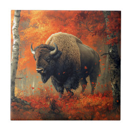 Bison no Trabalho de arte de Autumn Woods