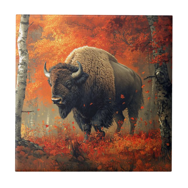 Bison no Trabalho de arte de Autumn Woods (Frente)