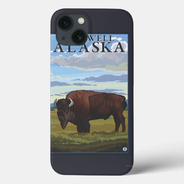 Bison Scene - Fairwell, Alaska (Verso)
