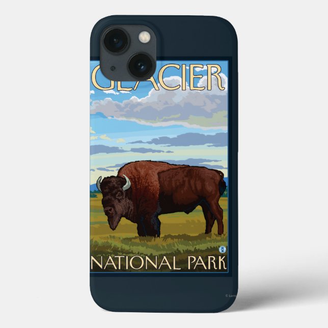 Bison Scene - Glacier National Park, MT (Verso)