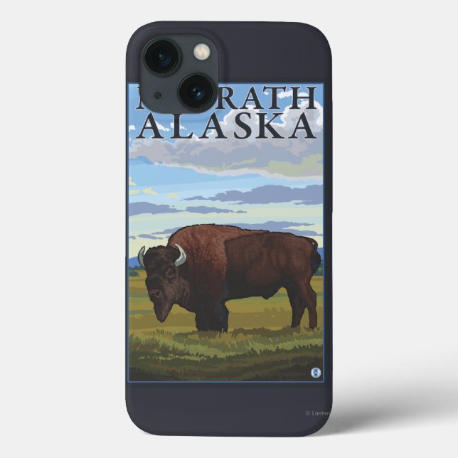 Bison Scene - McGrath, Alaska (Verso)