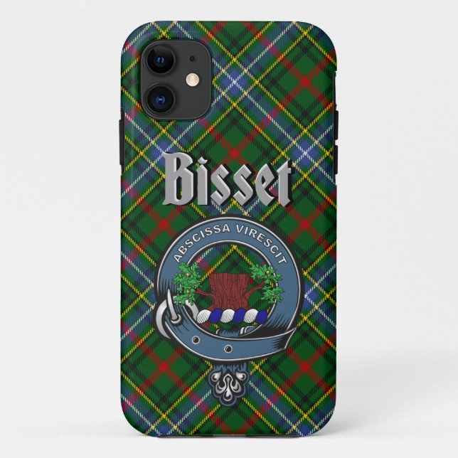 Bisset Clan Crachá e Capa de telefone Tartan (Verso)