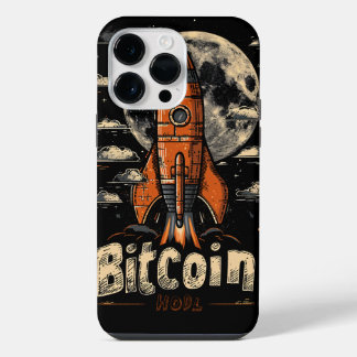 Bitcoin hodl and rocket to the moon design