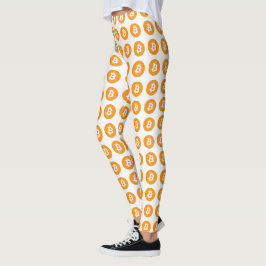 Bitcoin Logo White Leggings