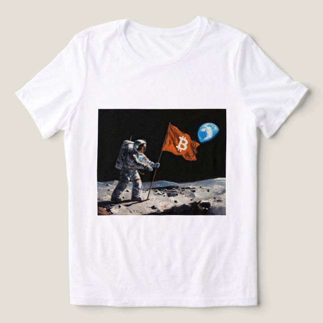 "Bitcoin Lua" Pintura a Óleo #1 (Design frontal)