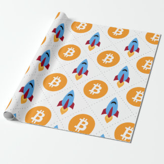 Bitcoin para papel de embrulho de foguete lua btc