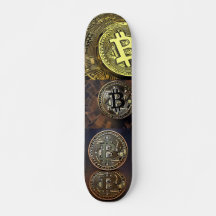 Bitmoney Art Design on Skateboard