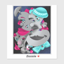 Bits e peças - Quebra-cabeça surreal adesivo