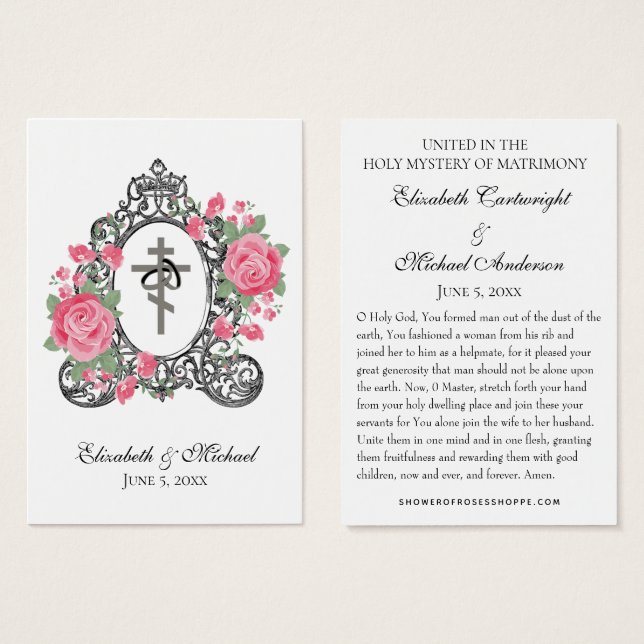 Bizantino Ortodoxo do Leste Casamento Cartões Sagr (Frente & Verso)