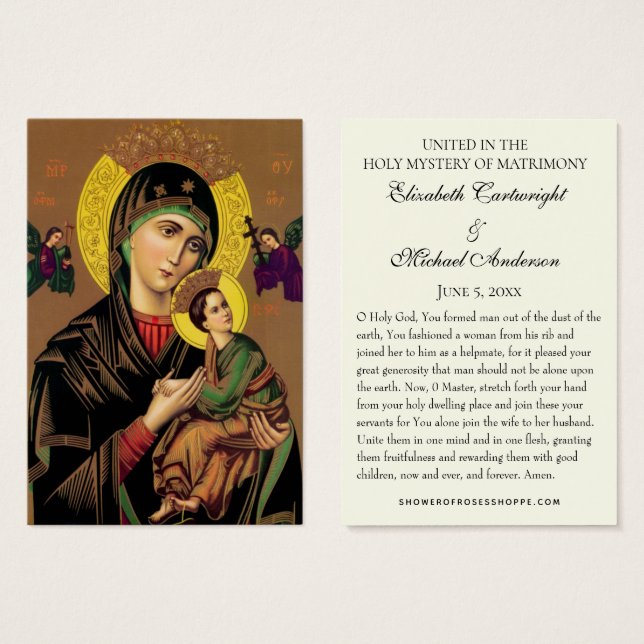 Bizantino Ortodoxo do Leste Casamento Cartões Sagr (Frente & Verso)