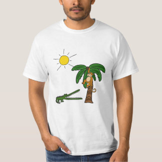 BJ camisa da praia de Croc e de macaco