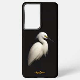 Black 4 Luxe Galaxy S21 Plus, Elegant Snowy Egret
