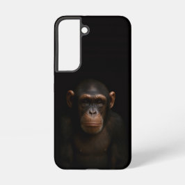 Black 4 Luxe Galaxy S22 Case, Serene Chimpanzee