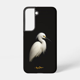 Black 4 Luxe Galaxy S22 Case, Snowy Egret