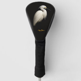 Black 4 Luxe Golf Driver Cover, Snowy Egret