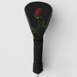 Black 4 Luxe Golf Driver Cover, Velvet Red Rose