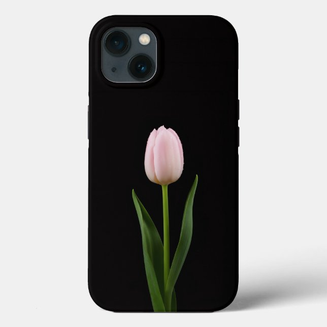 Black 4 Luxe iPhone 13, Blush Pink Tulip (Verso)