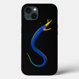 Black 4 Luxe iPhone 13 Case, Blue Ribbon Eel