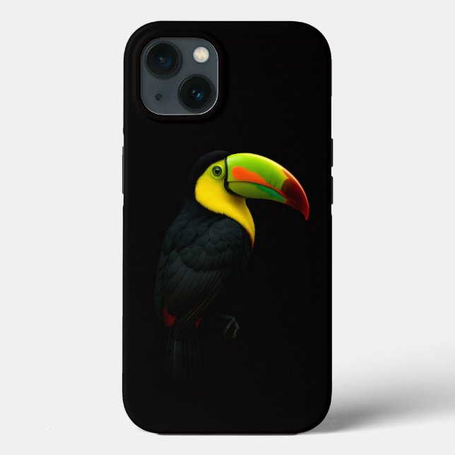 Black 4 Luxe iPhone 13 case Keel Billed Tucan  (Verso)