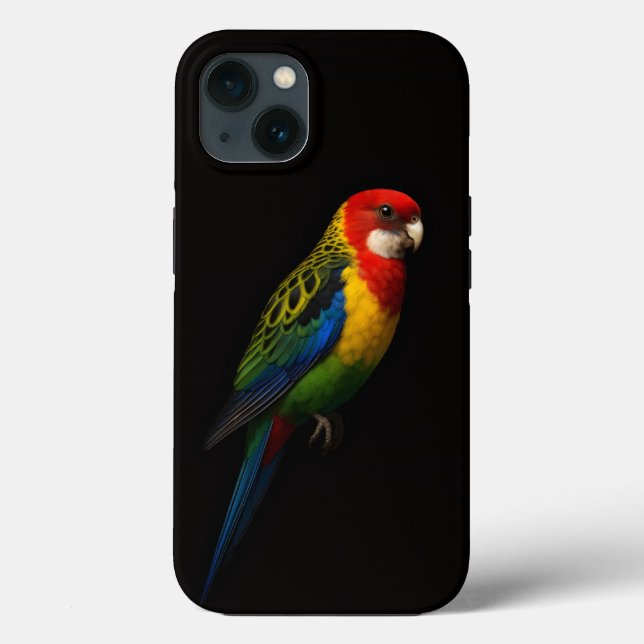 Black 4 Luxe iPhone 13, Eastern Rosella Parrot (Verso)