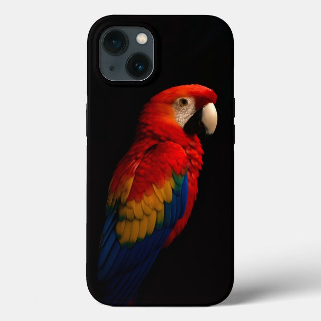 Black 4 Luxe iPhone 13, Escarlet Parrot Elegance (Verso)