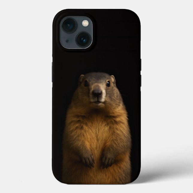Black 4 Luxe iPhone 13, Fluffy Marmot (Verso)