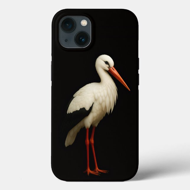 Black 4 Luxe iPhone 13, Graceful White Stork (Verso)