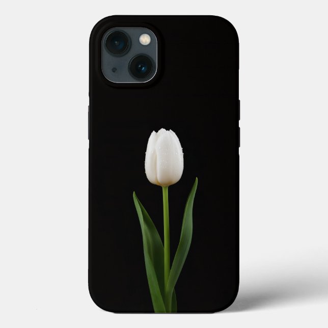 Black 4 Luxe iPhone 13, Pearl White Tulip (Verso)