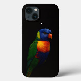 Black 4 Luxe iPhone 13, Rainbow Lorikeet Parrot