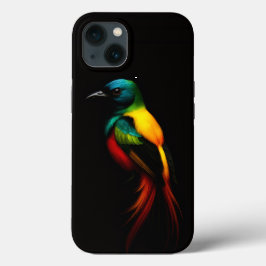 Black 4 Luxe iPhone 13, Rainbow-Tail Tropical Bird