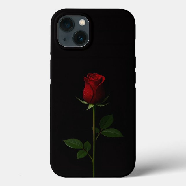 Black 4 Luxe iPhone 13, Velvet Red Rose (Verso)