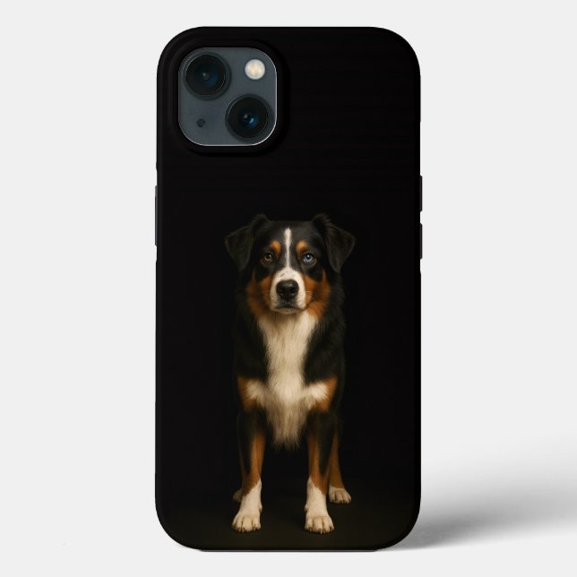 Black 4 Luxe iPhone 13, Wise Australian Shepherd (Verso)