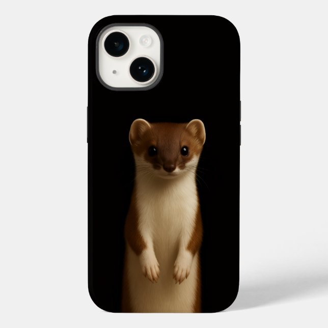 Black 4 Luxe iPhone 14 Case, Elegant Weasel (Verso)