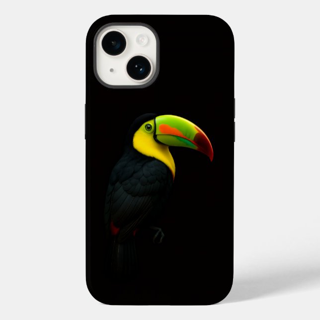 Black 4 Luxe iPhone 14 Case, Keel Billed Tucan (Verso)
