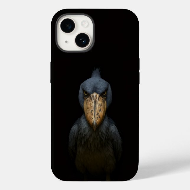 Black 4 Luxe iPhone 14 Case-Mate, Shoebill Bird (Verso)