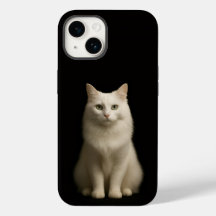 Black 4 Luxe iPhone 14 Case, Turkish Angora Cat