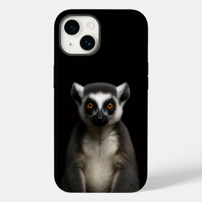 Black 4 Luxe iPhone 14 Mate, Gentle Lemur (Verso)