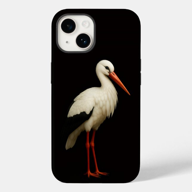 Black 4 Luxe iPhone 14 Mate, Graceful Stork (Verso)