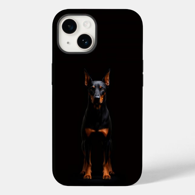Black 4 Luxe iPhone 14 Mate, Guardian Doberman (Verso)