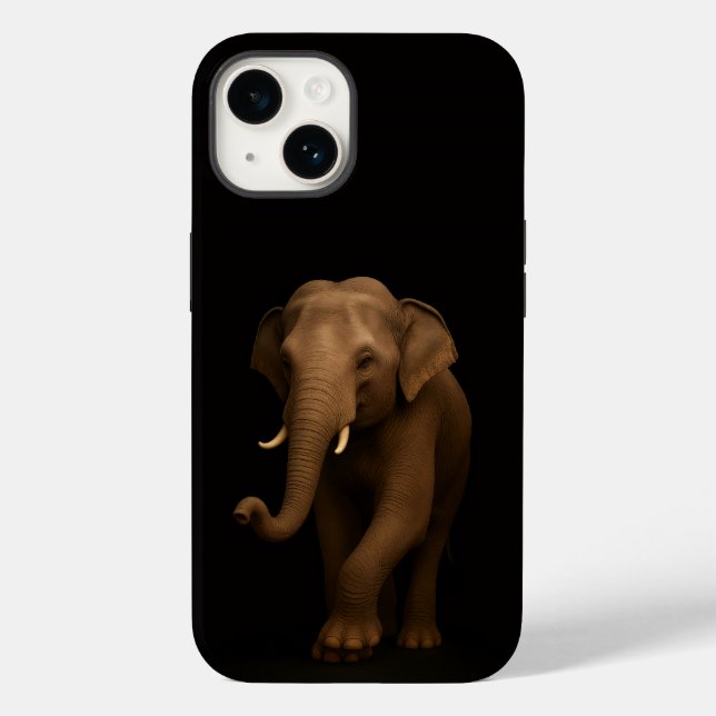 Black 4 Luxe iPhone 14 Mate, Indian Elephant (Verso)