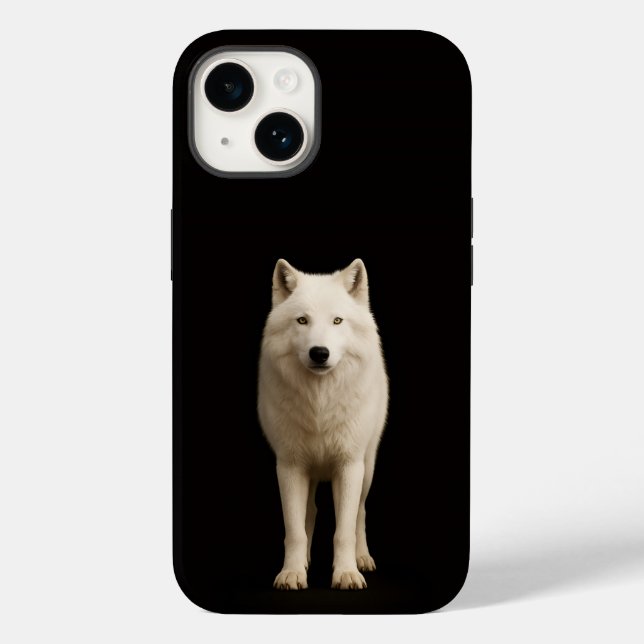 Black 4 Luxe iPhone 14 Mate, Ivory Arctic Wolf (Verso)