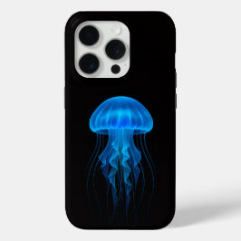 Black 4 Luxe iPhone 15 Pro Mate, Blue Jellyfish