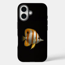 Black 4 Luxe iPhone 16 Mate, Peixe-Butterfly do Re