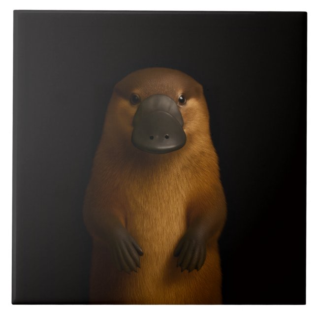 Black 4 Luxe Tile with Elegant Platypus (Frente)