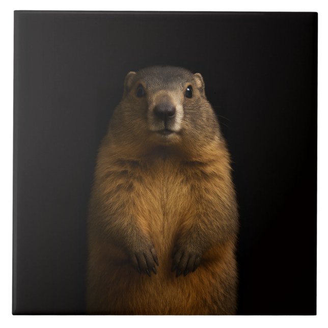 Black 4 Luxe Tile with Fluffy Marmot (Frente)