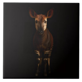 Black 4 Luxe Tile with Forest Okapi