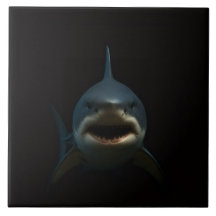 Black 4 Luxe Tile with Great White Shark