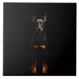 Black 4 Luxe Tile with Guardian Doberman