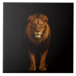 Black 4 Luxe Tile with Majestic Lion